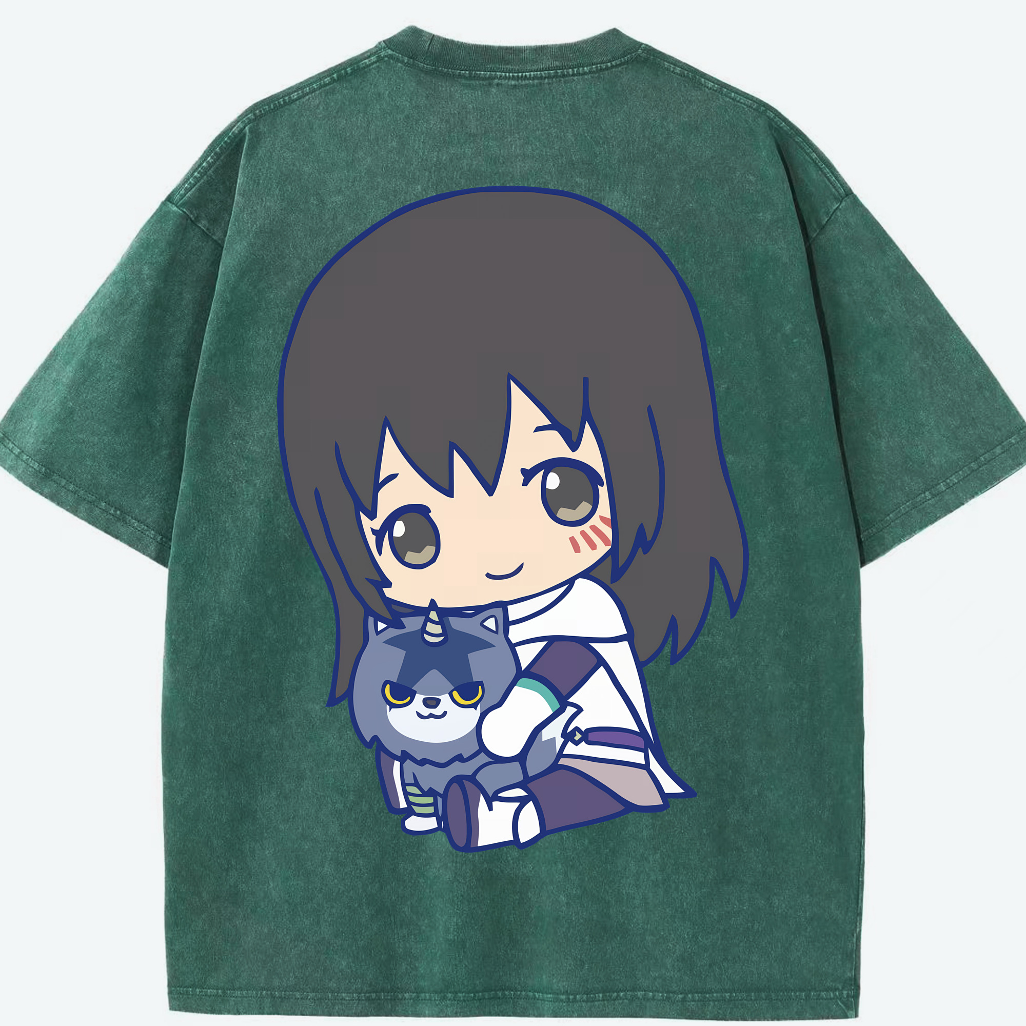 （画像用） 転スラ Regarding Reincarnated to Slime 綿100% ヴィンテージ風 半袖Tシャツ（背面プリント）